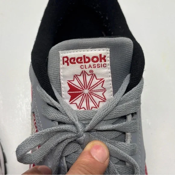 Reebok Classic Leather Gray Red Sneakers Men’s 9 - Picture 10 of 11